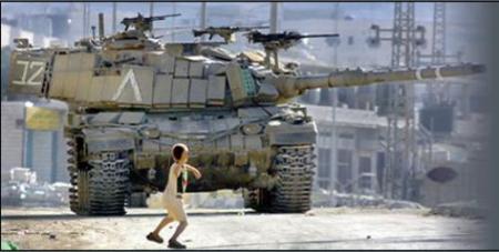 Niño palestino contra tanque israeli